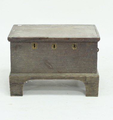 Lot 608 - A 19th Century oak box on bracket feet, having...