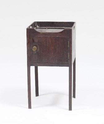 Lot 613 - A George III mahogany tray-top pot cupboard,...