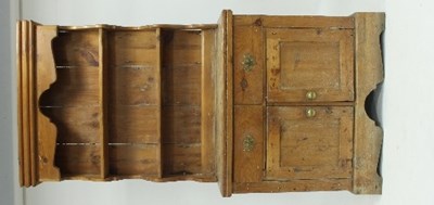 Lot 630 - A Victorian pine kitchen dresser, with rack...