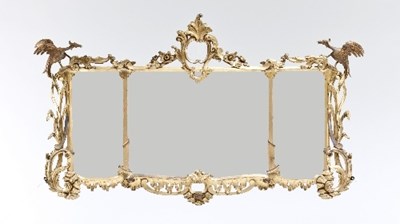 Lot 659 - A George III style rococo overmantel mirror,...