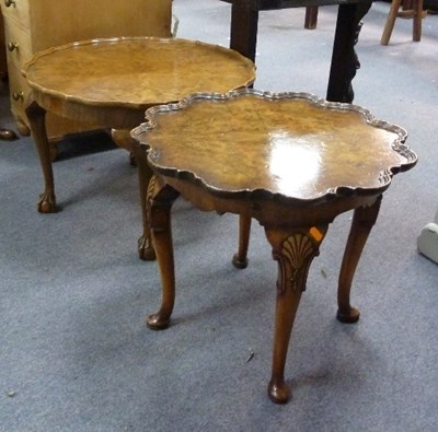 Lot 665 - Two small piecrust topped occasional tables