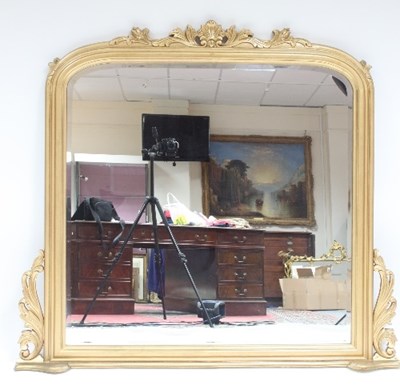 Lot 668 - A large Victorian style overmantel mirror,...