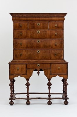 Lot 690 - A Queen Anne cedarwood chest on stand, circa...