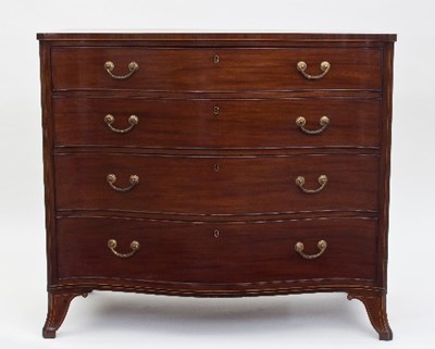 Lot 711 - A Regency mahogany serpentine chest of four...