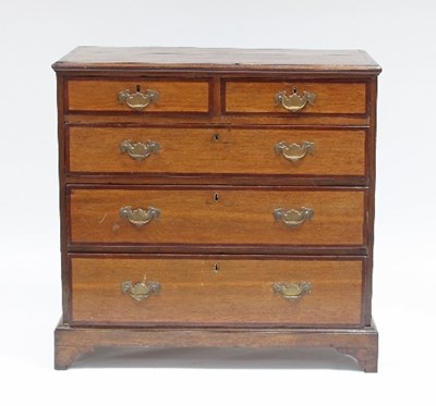 Lot 719 - A George III oak and mahogany crossbanded...