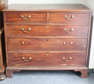 Lot 721 - A George III mahogany chest of two short over...