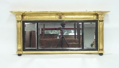 Lot 739 - A Regency three-plate overmantel mirror, with...