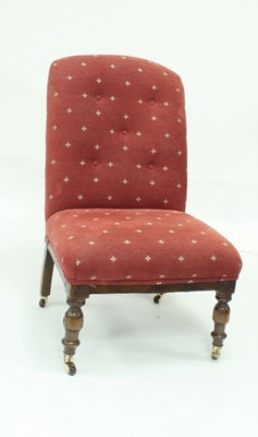 Lot 742 - A Victorian upholstered chair on turned front...