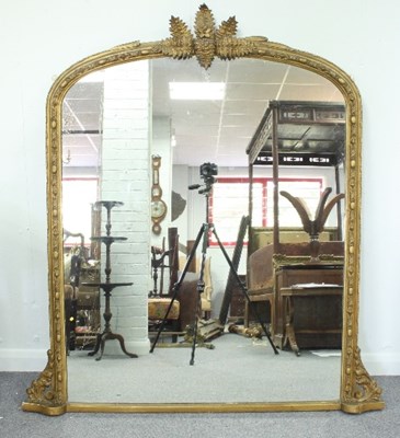 Lot 749 - A Victorian gilt plaster framed pier glass,...