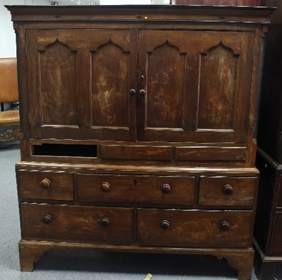 Lot 751 - A housemaid's late 18th Century cupboard, the...