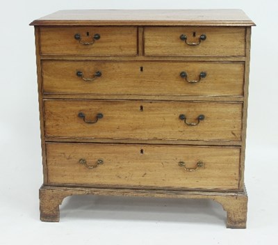 Lot 758 - A late 18th Century mahogany chest, fitted...