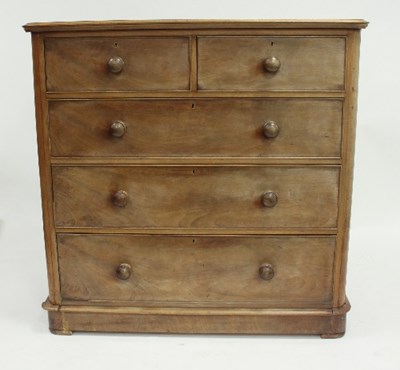 Lot 759 - A Victorian mahogany chest fitted three long...