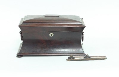 Lot 765 - A Regency mahogany sarcophagus shaped tea...