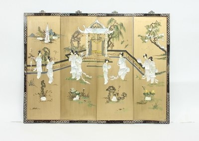 Lot 790 - A Japanese Shibayama screen, 91cm high