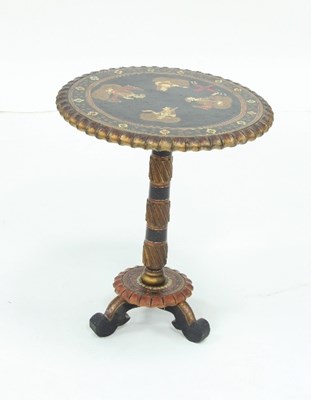 Lot 791 - An Indian painted occasional table, 38cm diameter