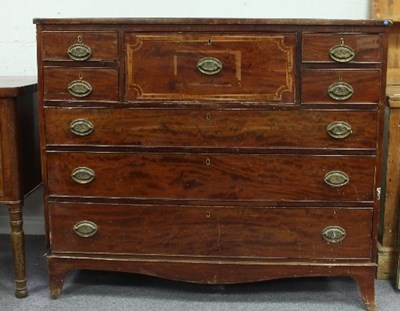 Lot 794 - A Regency mahogany secretaire chest, the...