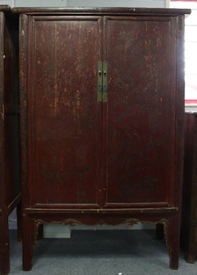 Lot 797 - A pair of Chinese lacquered cupboards, each...