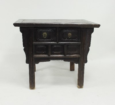 Lot 798 - An Oriental table, the rectangular top above...