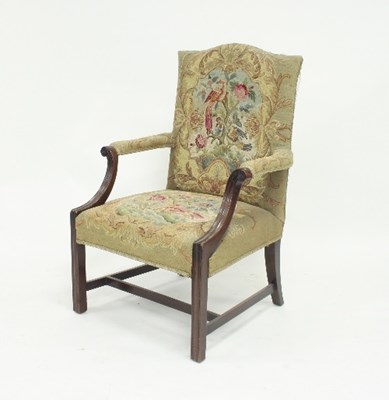 Lot 800 - A George III style Gainsborough type armchair,...