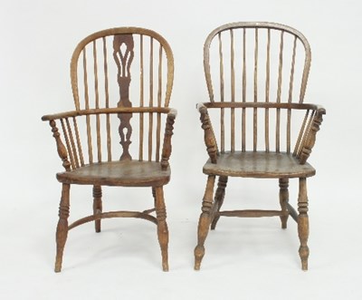 Lot 813 - A Windsor type armchair with pierced splat...