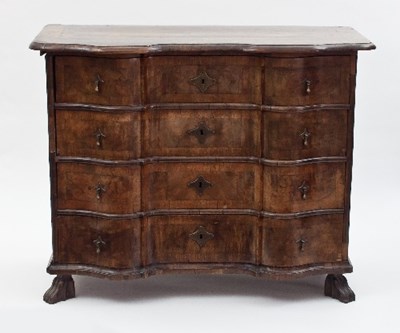 Lot 834 - A northern Italian walnut veneered breakfront...