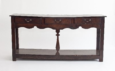 Lot 836 - An 18th Century oak Welsh dresser base, fitted...