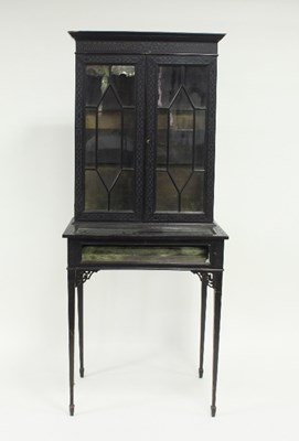 Lot 837 - An Edwardian display cabinet, the upper...