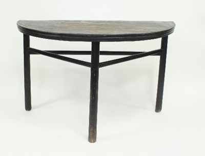 Lot 838 - A Chinese half-round side table, on plain...