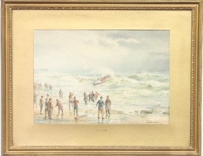 Lot 914 - Edward Duncan/Lifeboat being Launched into a...