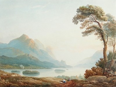 Lot 929 - Attributed to John Varley/View of the Lake...