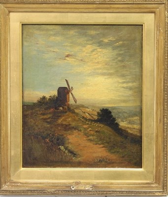 Lot 971 - Cotman Jnr/Windmill at Sunset/oil on canvas,...