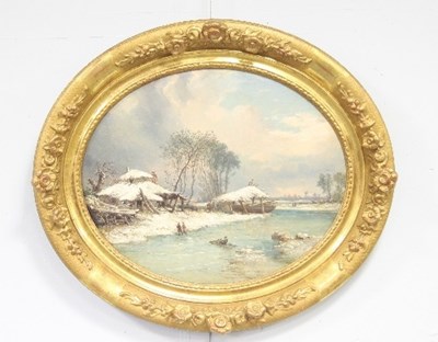 Lot 974 - Scandinavian School/Frozen Ponds with...