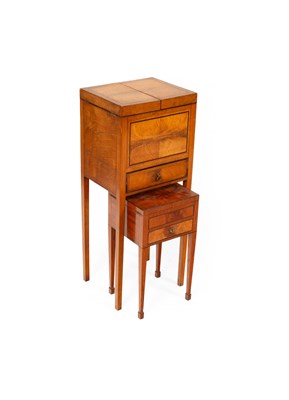 Lot 263 - A figured walnut sewing table, circa 1930