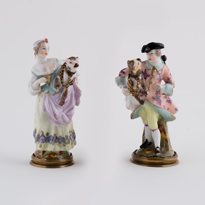 Lot 19 - A pair of German porcelain figural scent...