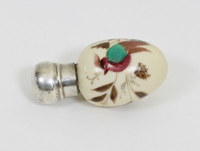 Lot 25 - A Victorian painted porcelain scent bottle, of...