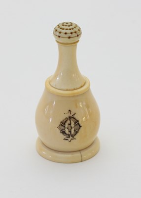 Lot 45 - An ivory water sprinkler with pierced and...