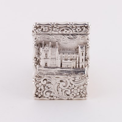 Lot 50 - A Victorian 'castle top' visiting card case,...