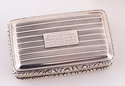 Lot 52 - A George IV silver snuff box, Thomas Shaw,...