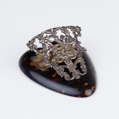 Lot 68 - A Victorian tortoiseshell and silver desk clip,...