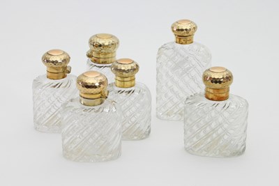 Lot 79 - Six late 19th Century dressing case bottles...