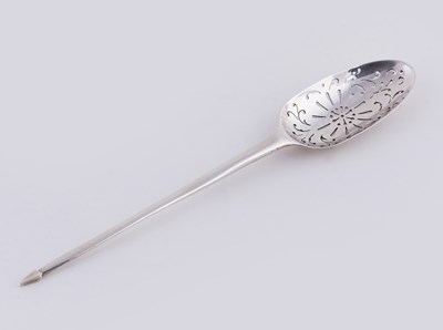 Lot 135 - A George II silver mote spoon, maker's mark...