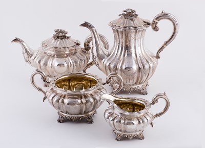 Lot 139 - A William IV silver four-piece tea and coffee...