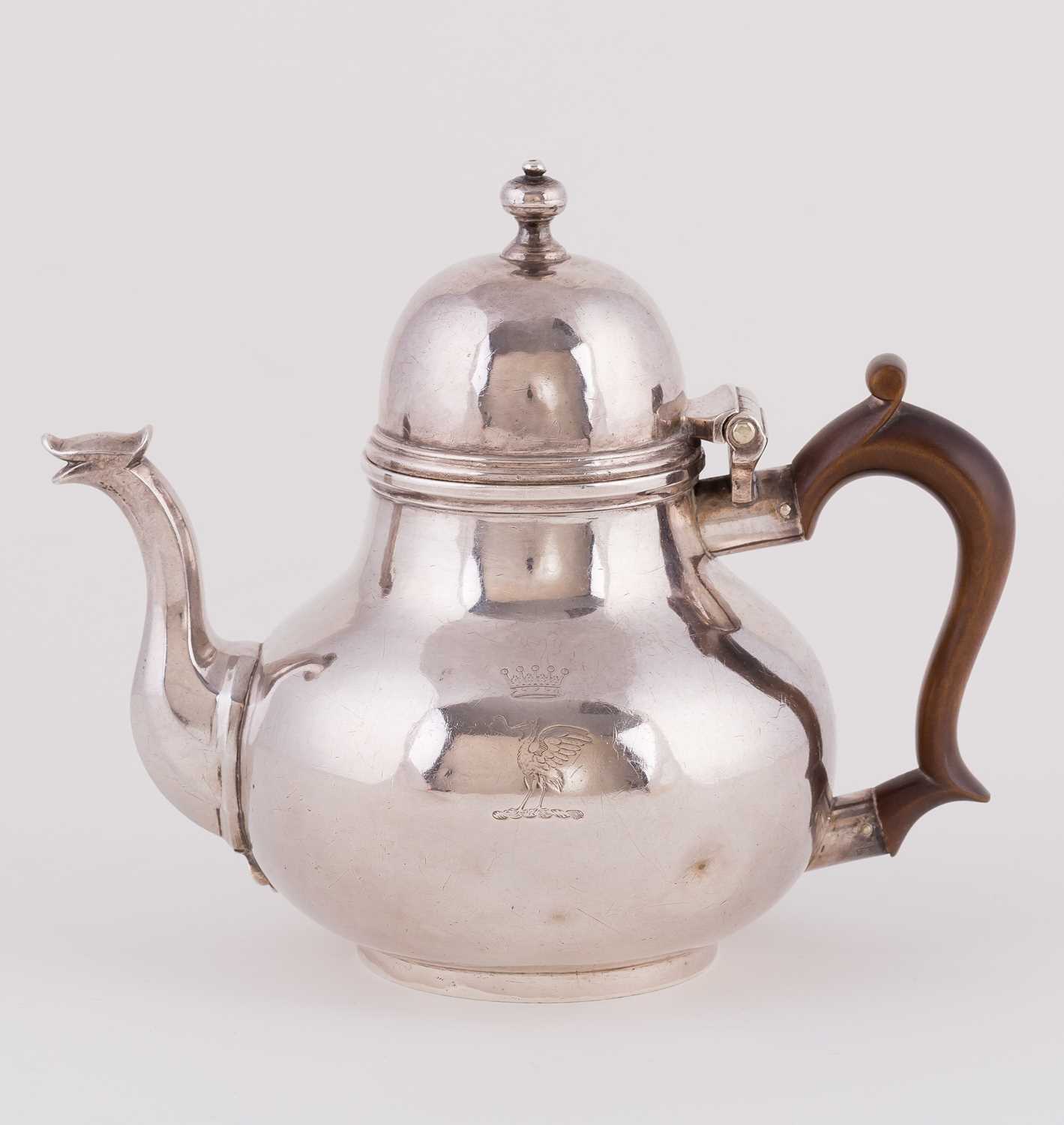 Lot 149 - An Irish silver teapot, maker's mark rubbed...