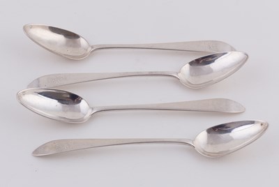 Lot 158 - Four Irish provincial silver dessert spoons,...