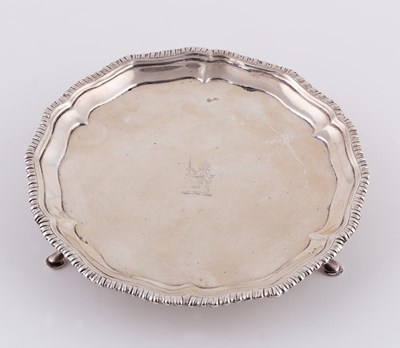 Lot 159 - An Irish provincial silver card waiter,...