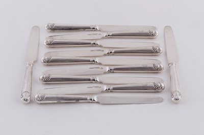 Lot 167 - Eleven Irish silver dessert knives, Richard...