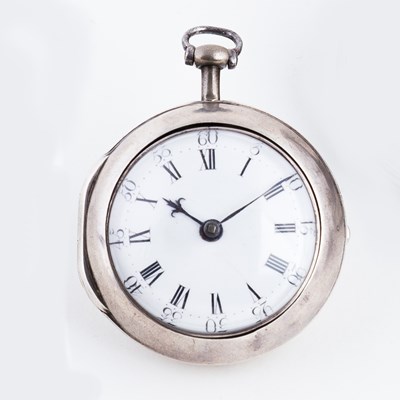 Lot 177 - A George III silver pair cased pocket watch,...