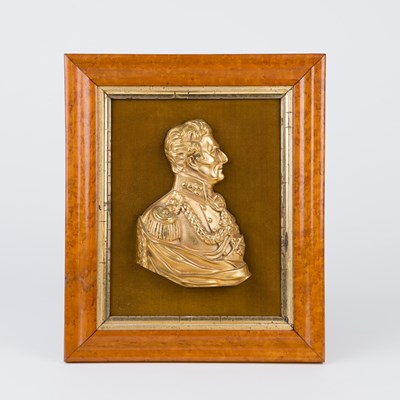 Lot 240 - A gilt brass bust of The Duke of Wellington,...