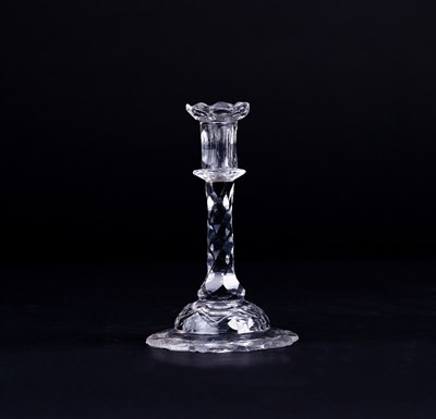 Lot 291 - A late 18th Century cut glass taper stick,...