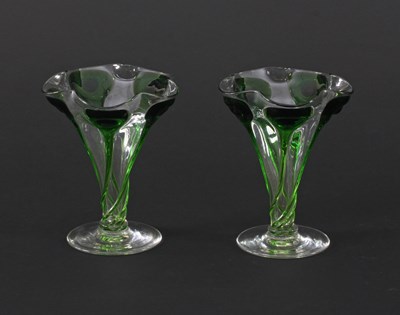 Lot 310 - A pair of Art Nouveau pentafoil vases, with...